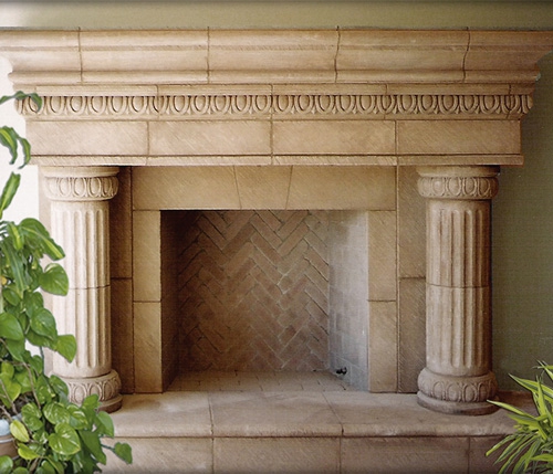 Камин из шамота с колоннами дорического ордера - фото №11