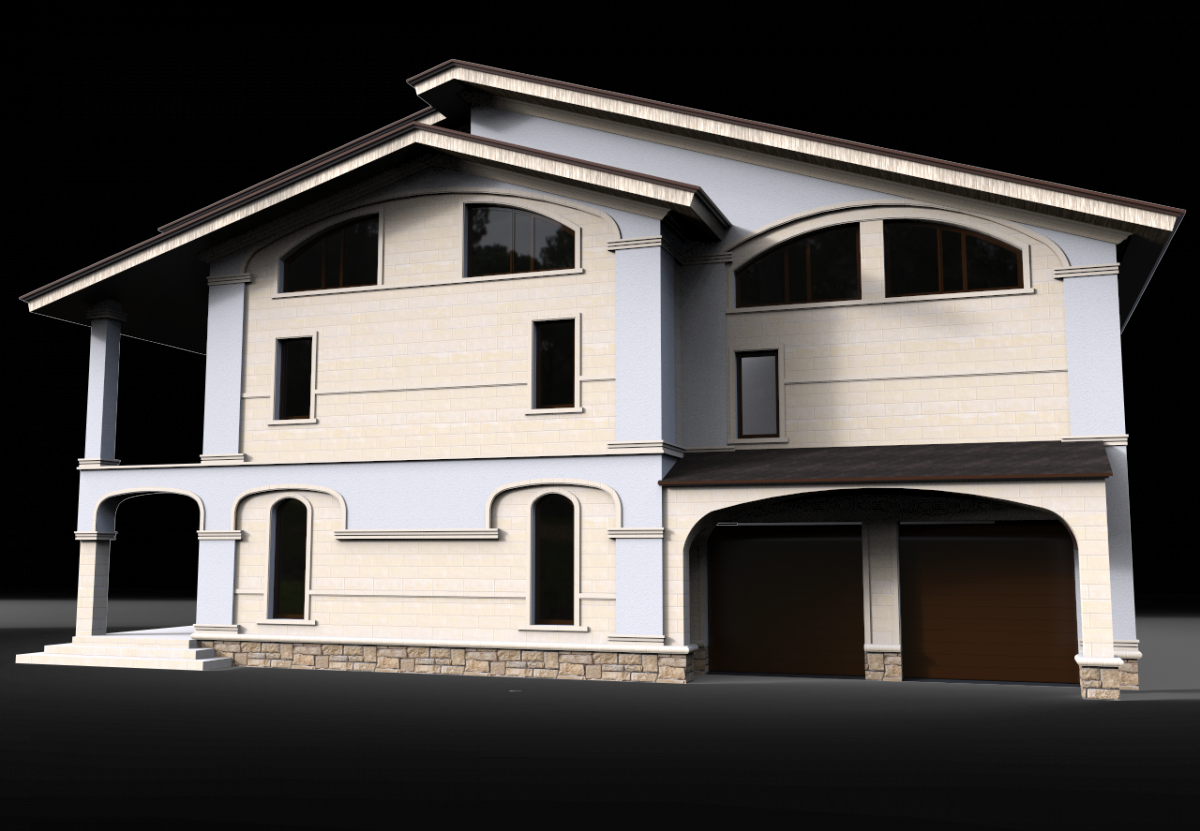 3D-визуализация внешнего вида дома