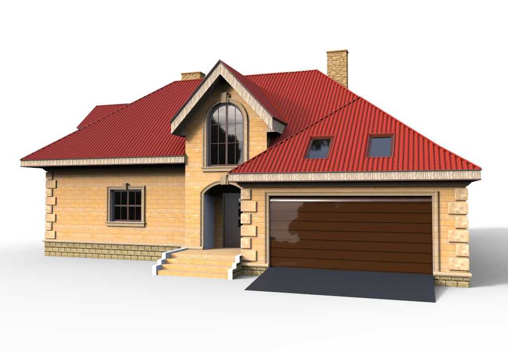 3D-визуализация проекта загородного дома с гаражом