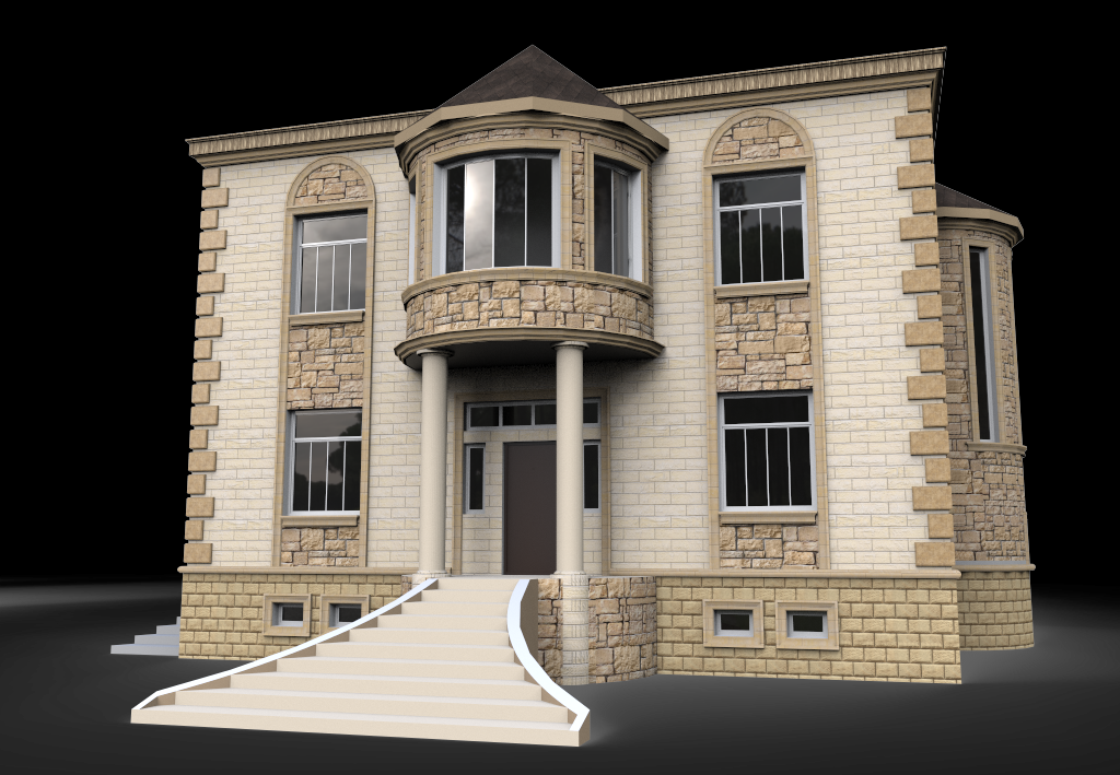 3D-визуализация двухэтажного загородного дома