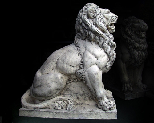 Скульптура льва из шамота - фото №9